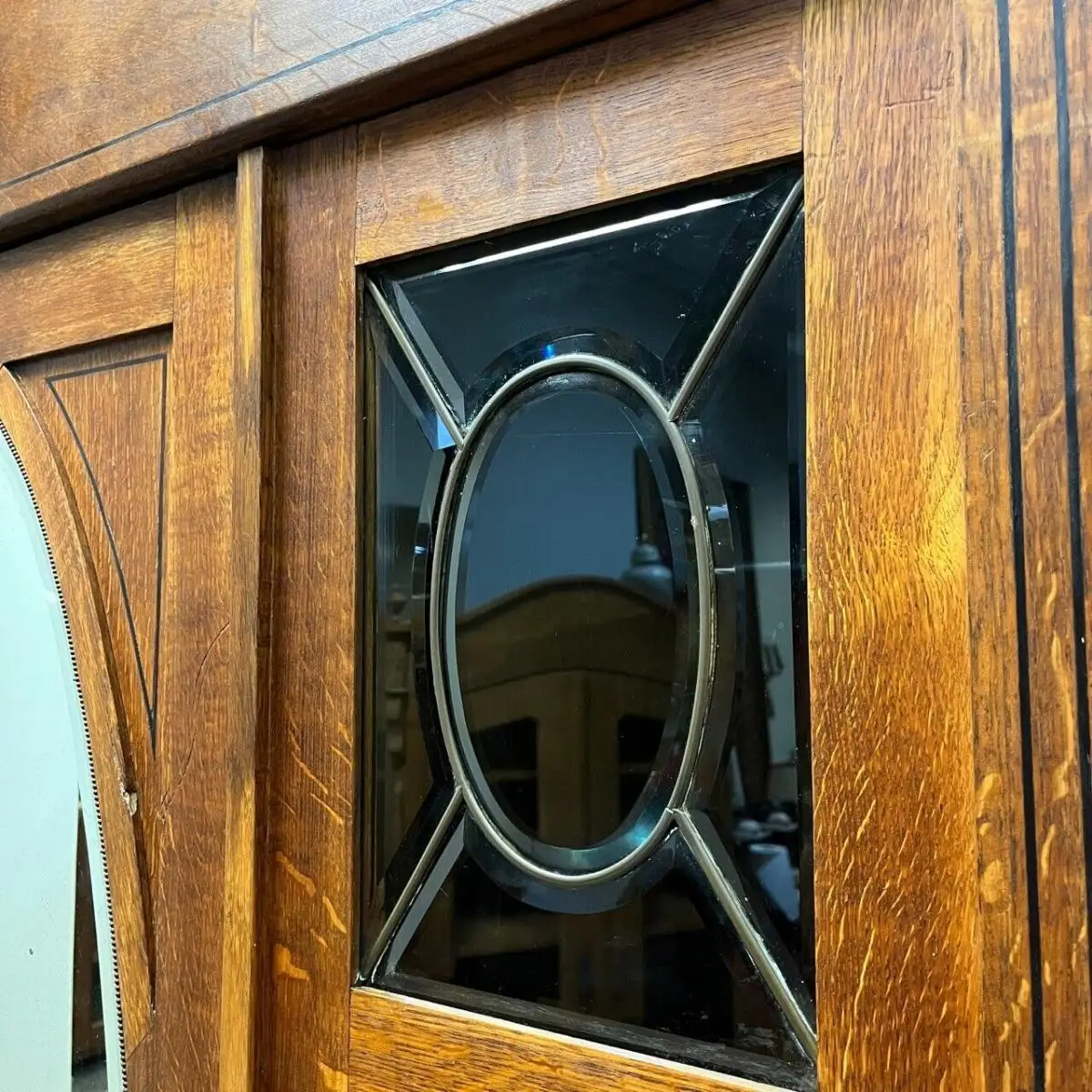 Kleiderschrank I Antik I Jugendstil I Bleiverglasung I Messing 2