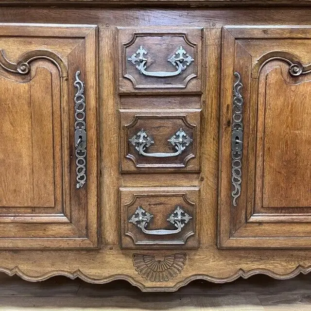 Antikes Buffet I Eiche I Aufsatzbuffet I Louis XV Küchenanrichte 8