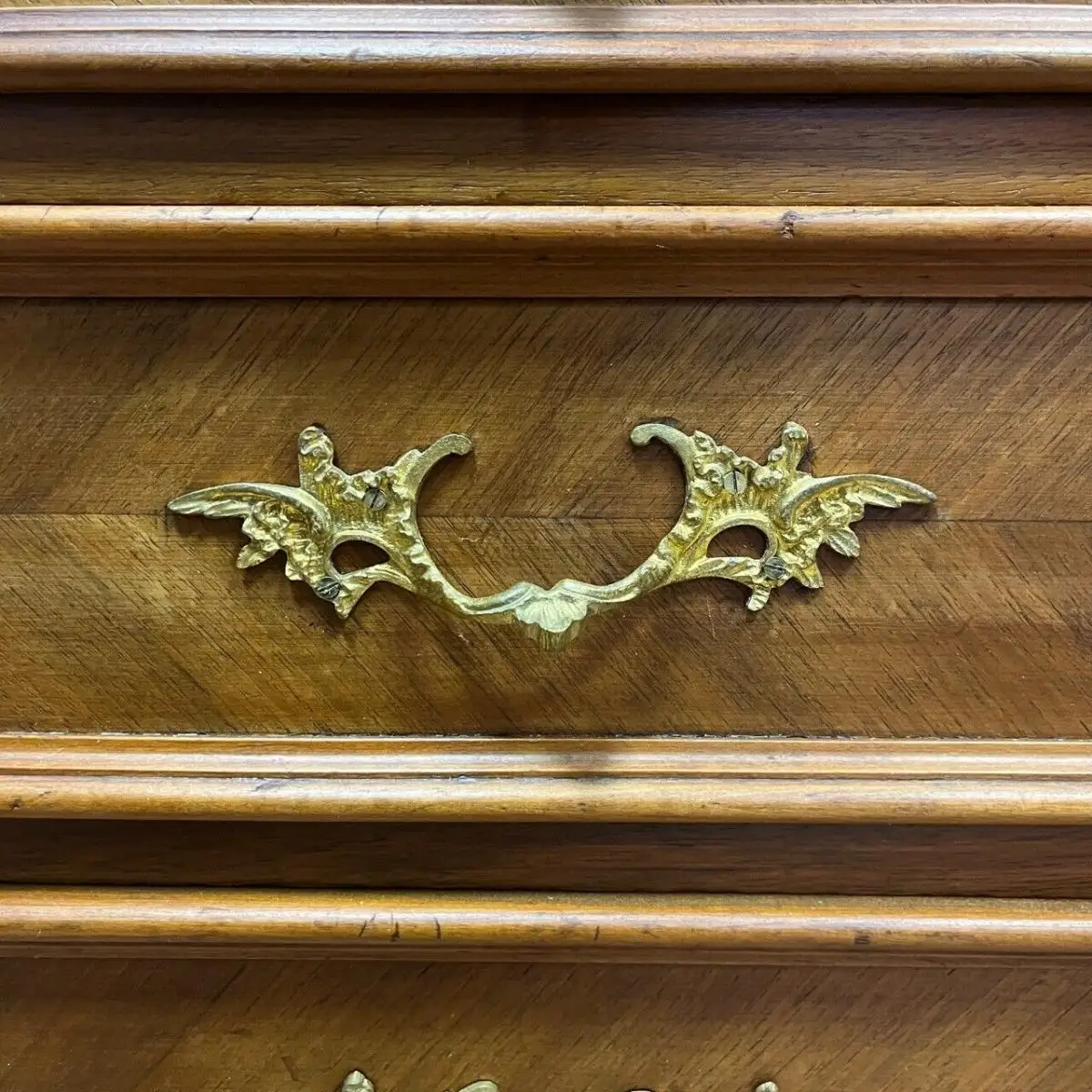 Antike Kommode mit Marmorplatte I Louis XV um 1900 I Nussbaum 12