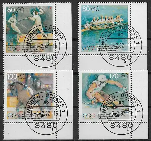 BRD Lot FN Formnummern gestempelt 1992 SPORT Mi 1592 - 1595 - aus Nachlass