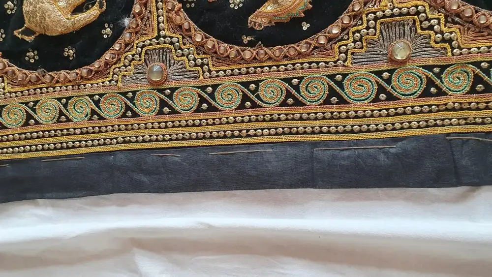 Antiker Wandteppich / Gobelin Kalaga Thailand Sternzeichen Handarbeit 5