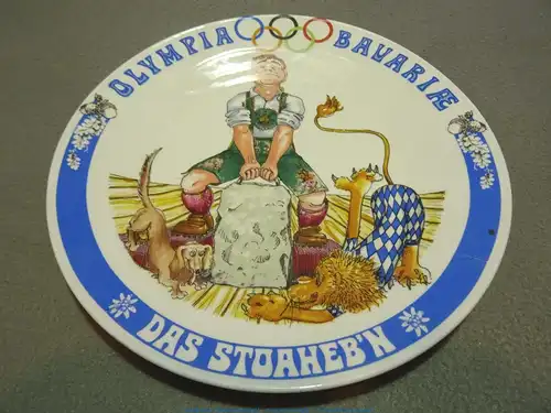 Großer Sammelteller Olympia Bavarie - Das Stoahebn - München 1972 - 27 cm OLY0080