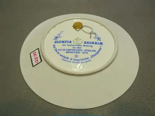 Großer Sammelteller Olympia Bavarie - Das Stoahebn - München 1972 - 27 cm OLY0080