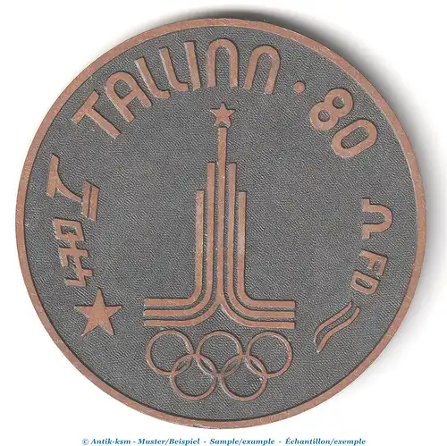 Medaille Olympische Sommerspiele in Moskau , Tallinn 1980 - Star - , 5 cm Antik-ksm