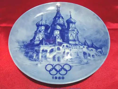 Limitierter Sammelteller - Olympiade Moskau 1980 , Russland - 19,5 cm , Antik-ksm