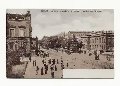 [Ansichtskarte] AK aus Berlin / Unter den Linden. Denkmal Friedrich des Großen. 