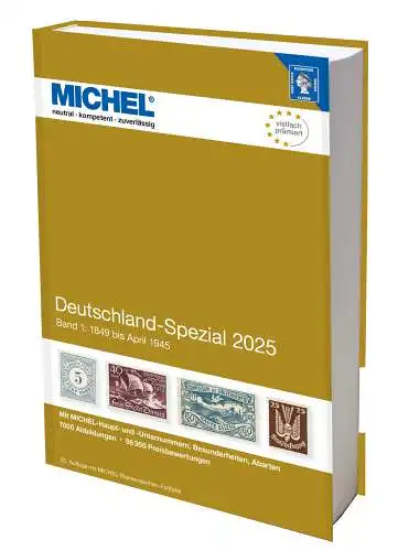 MICHEL Briefmarken Katalog Deutschland-Spezial 2025 – Band 1 (1849–April 1945NEU