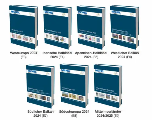 MICHEL Briefmarken Katalog Europa Set 2024: 7 Bände (3-9) NEU