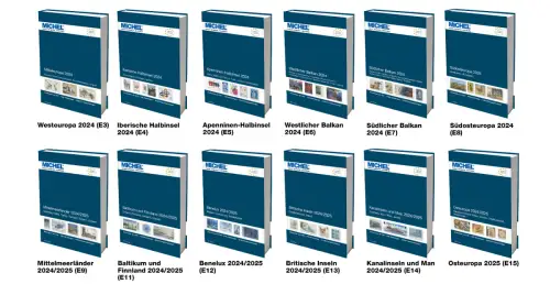 MICHEL Briefmarken Katalog Europa Set 2024: 12 Bände (3-9, 11-15) NEU