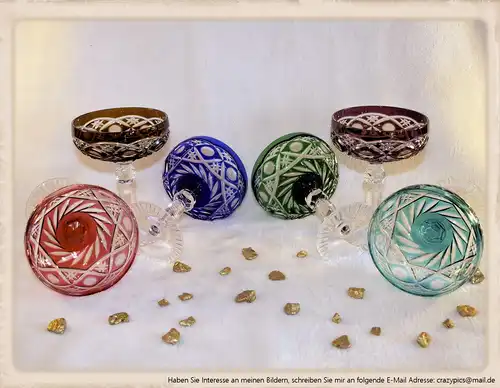 Bleikristall Set von Anna Hütte Überfang Römer handgeschliffen