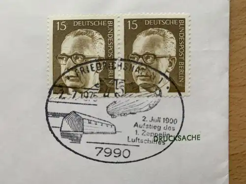 Berlin (West) Nur Hauptgebiet 1975 Nr 427 Sonderstempel Brief D-0021