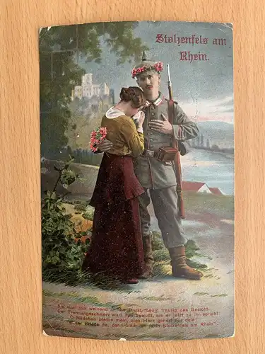[Propagandapostkarte] WK1 1916, Stolzenfels am Rhein. 