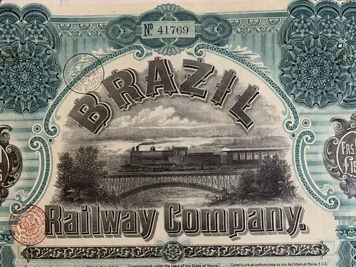 Brazil Railway Company, Goldbond 4,5%, Laufzeit 60 Jahre, Ausgabe Juni 1909