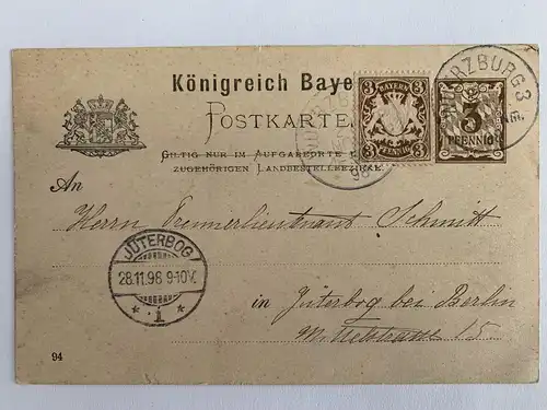 Altdeutschland Bayern 1898 Rundstempel (Datum und/oder Ort klar) D-0044