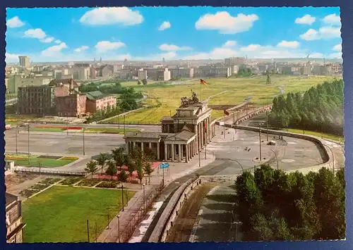 [Echtfotokarte farbig] Berlin, Brandenburger Tor nach dem 13. August 1961. 