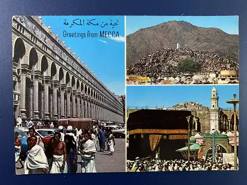 [Echtfotokarte farbig] Greetings from Mecca. 