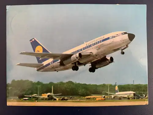 [Echtfotokarte farbig] Lufthansa, Boeing 737 City Jet, 1969. 