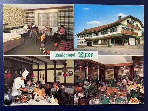 [Echtfotokarte farbig] Landgasthof Ritter, Nenzingen beim Bodensee, 1986. 