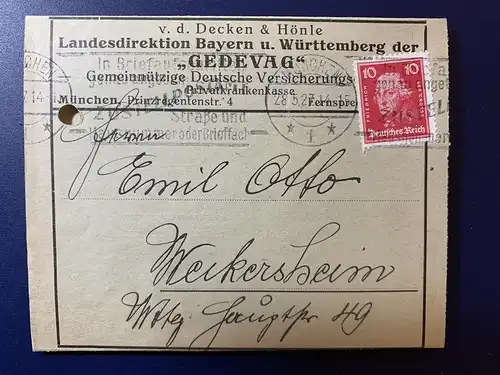 Deutsches Reich 1927 Rundstempel (Datum und/oder Ort klar) D-102