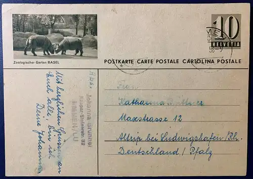 Schweiz 1956 Rundstempel (Datum und/oder Ort klar)