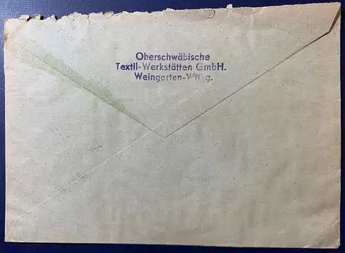 All. Bes. Franz. Zone Württemberg-H. 1949 Rundstempel (Datum und/oder Ort klar)