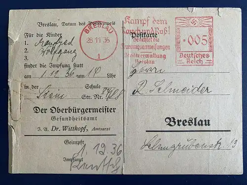 Deutsches Reich 1936 Freistempel