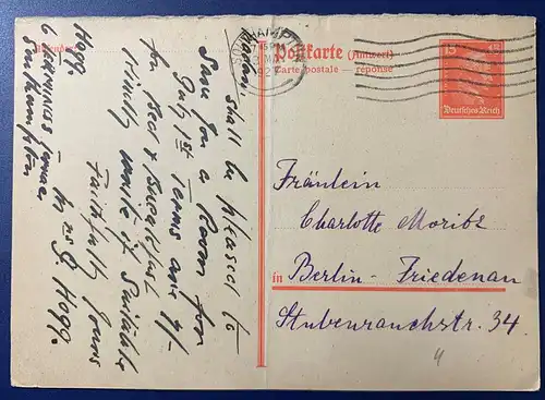 Deutsches Reich 1927 Nr P173 I A Rundstempel (Datum und/oder Ort klar)