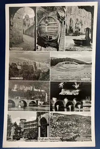 [Echtfotokarte schwarz/weiß] Gruß aus Heidelberg, gelaufen 1948 von Heidelberg nach Wilhelmshaven. 