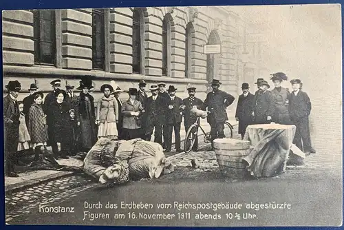 [Echtfotokarte schwarz/weiß] Konstanz, Erdbeben am 16. November 1911. 