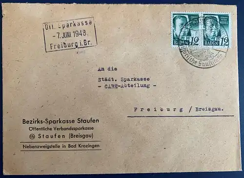 All. Bes. Franz. Zone Baden 1948 Nr 4 Sonderstempel