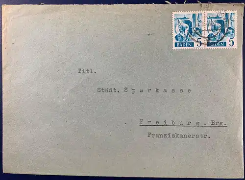 All. Bes. Franz. Zone Baden 1949 Nr 30 Rundstempel (Datum und/oder Ort klar)