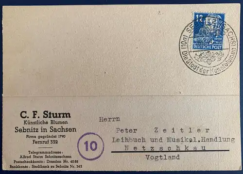 All. Bes. Sowj. Zone 1949 Nr 216 Sonderstempel