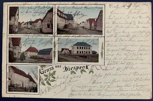[Vorläufer - Correspondenzkarten mit keinen oder nur kleinen Bildaufdrucken] "Gruss aus Diespeck", frankiert mit Mi.-Nr. 61, gelaufen mit Poststempel vom 08.09.1904 von Diespeck (Bayern) nach Wachenheim (Pfalz), Ankunftstempel 09.09.1904. Stempel gut...