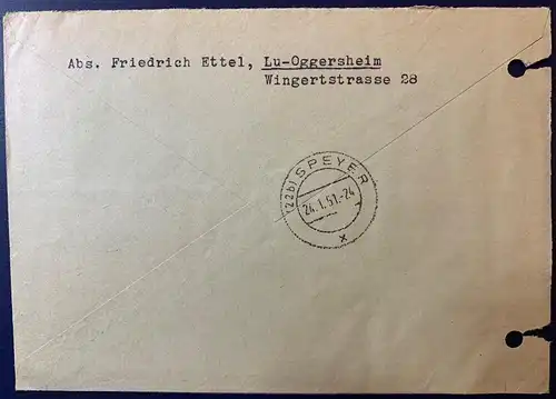 All. Bes. Bizone 1951 Nr 94 Rundstempel (Datum und/oder Ort klar)