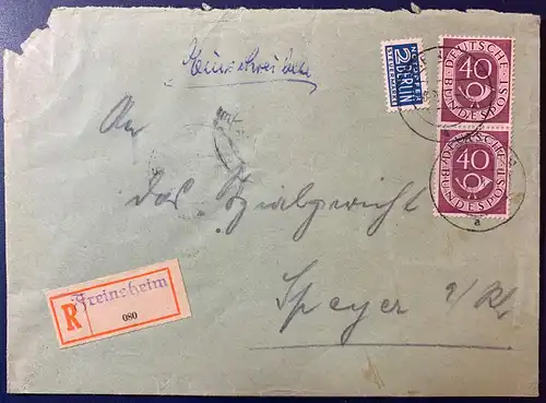Bundesrep. Deutschland 1954 Nr 133 senkrechtes Paar Rundstempel (Datum und/oder Ort klar)