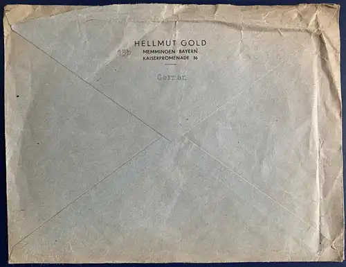 All. Bes. Gem.-Ausg. 1945 Nr 1 (8-er Block mit Oberrand) Rundstempel (Datum und/oder Ort klar)