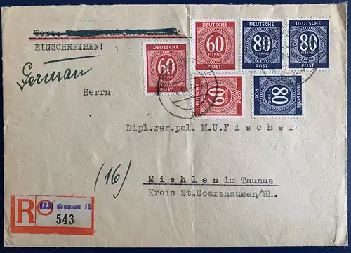 All. Bes. Gem.-Ausg. 1947 Nr 933 935 Rundstempel (Datum und/oder Ort klar)