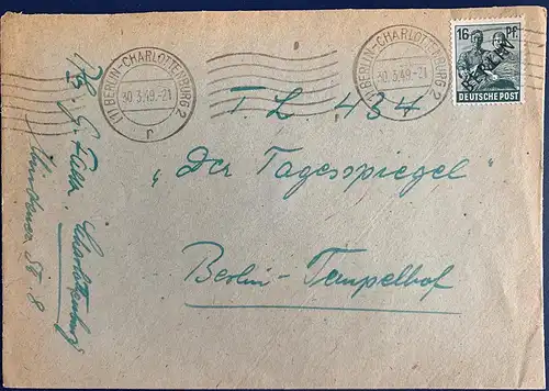 Berlin (West) 1949 Nr 7 Brief