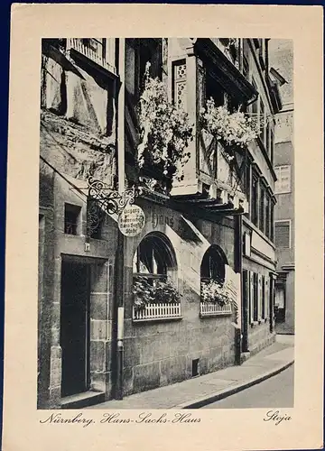 [Echtfotokarte schwarz/weiß] Nürnberg, Hans-Sachs-Haus. 