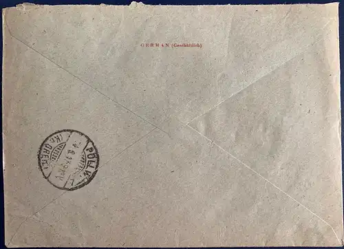 All. Bes. Gem.-Ausg. 1947 Nr 917 (3x davon 1 Zweierstr.) und Mi.Nr. 856. Rundstempel (Datum und/oder Ort klar) Brief
