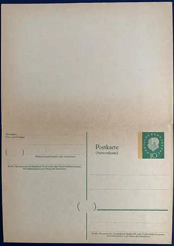Bundesrep. Deutschland 1960 Nr P 45 II Ungebraucht
