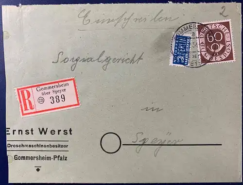 Bundesrep. Deutschland 1955 Nr 135 Rundstempel (Datum und/oder Ort klar) Brief