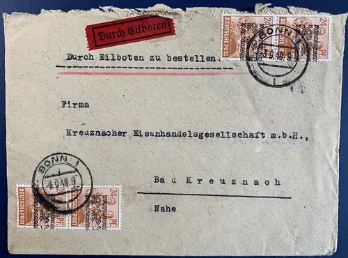 All. Bes. Bizone 1948 Nr 2x 44 I Rundstempel (Datum und/oder Ort klar) Brief