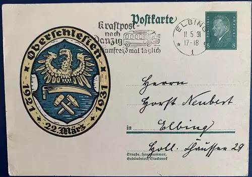 Deutsches Reich 1931 Nr P190 Rundstempel (Datum und/oder Ort klar)