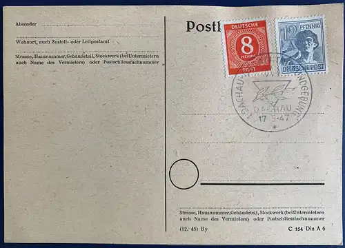 All. Bes. Gem.-Ausg. 1947 Sonderstempel