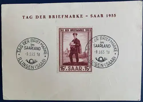 Saargebiet/Saarland 1955 Nr 361 Sonderstempel