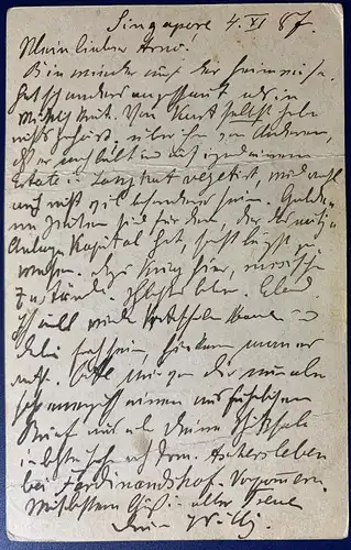 1 Straits S. 1887 Rundstempel (Datum und/oder Ort klar)