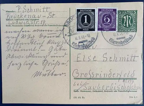 All. Bes. Bizone  Sonderstempel