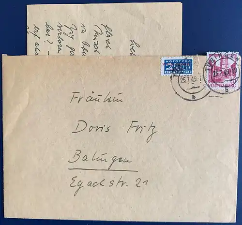 All. Bes. Franz. Zone Württemberg-H.  Rundstempel (Datum und/oder Ort klar)