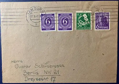 All. Bes. Gem.-Ausg. 1947 Rundstempel (Datum und/oder Ort klar)